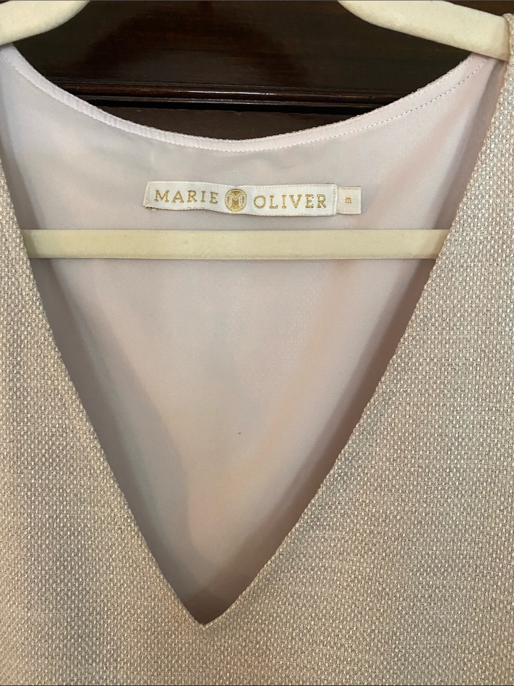 Marie Oliver Cream V-Neck Textured Dress - Picture 2 of 7
